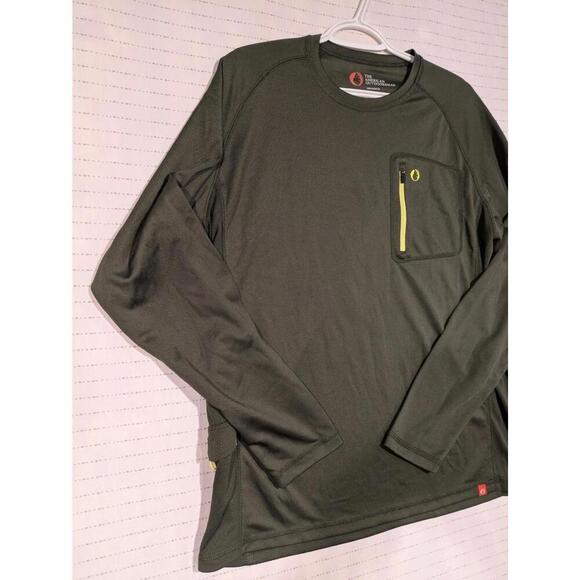 The American Outdoorsman Fishing Long Sleeve Shirt Green Active Large - Picture 2 of 12